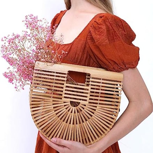 Handbags - Womens Bamboo Handbag Handmade Large
